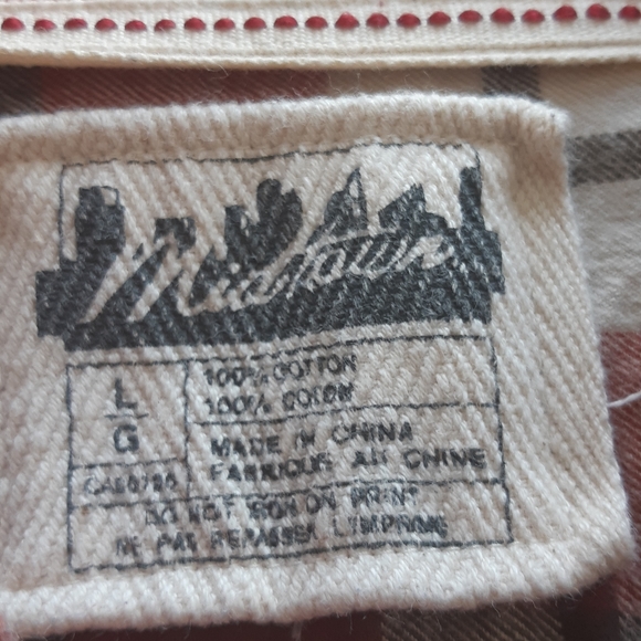 Midtown Plaid Shirt Button Down Short Sleeve Red White Mens Size L - Picture 11 of 13